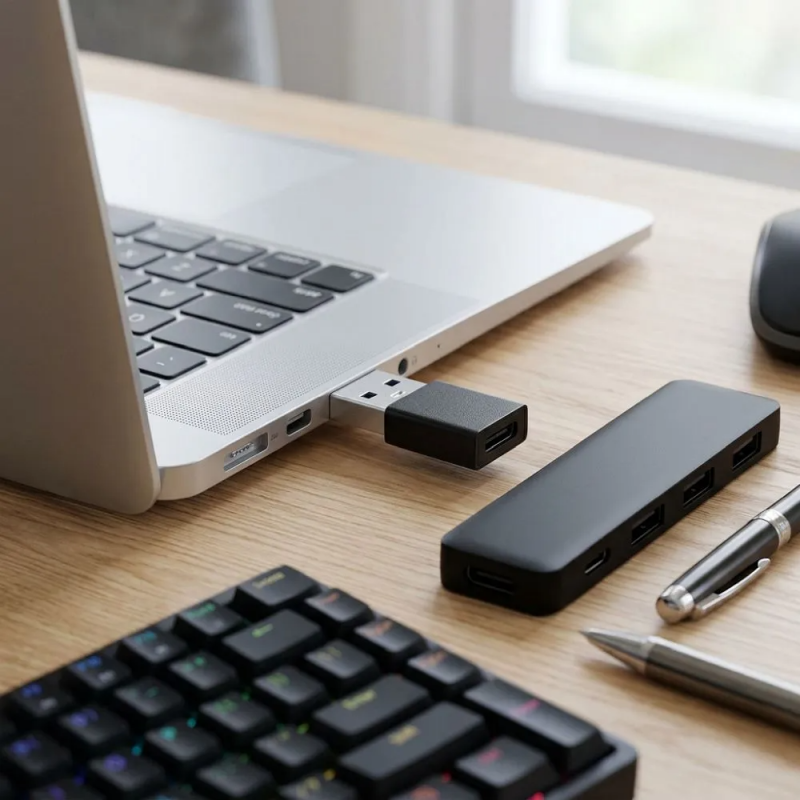 Adaptor Date si Incarcare USB-C - USB-A Blue Star, Negru - Varianta neagra Blue Star
