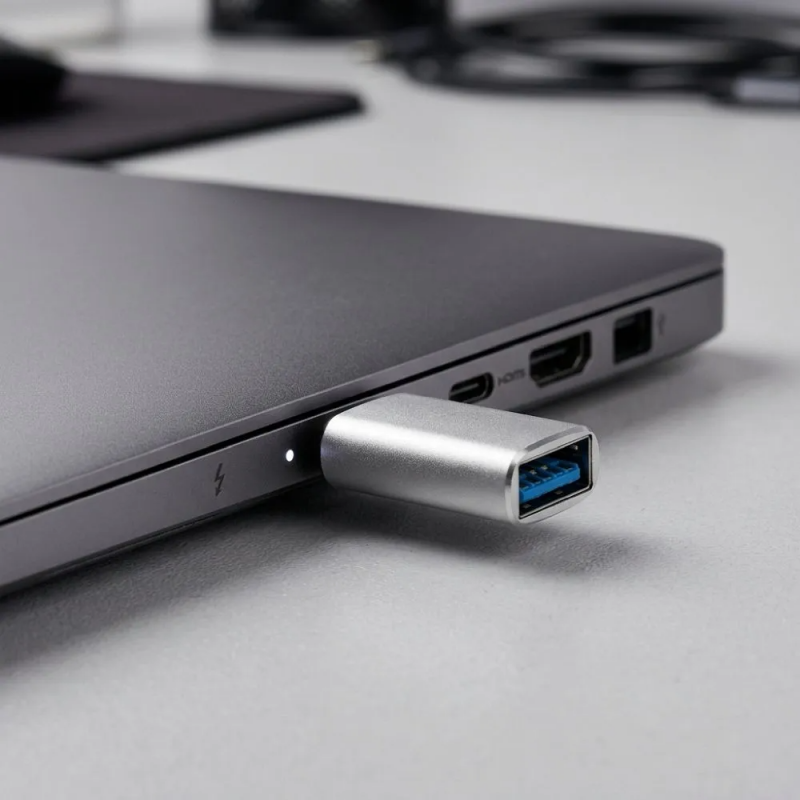 Adaptor Date si Incarcare USB-C - USB-A Blue Star, Alb - Alegerea economica