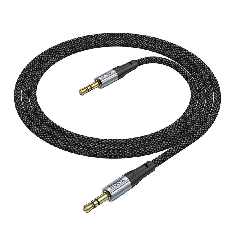 Cablu Audio 3.5mm - 3.5mm HOCO UPA26, 1m, Negru  - Jack 3.5mm la ambele capete