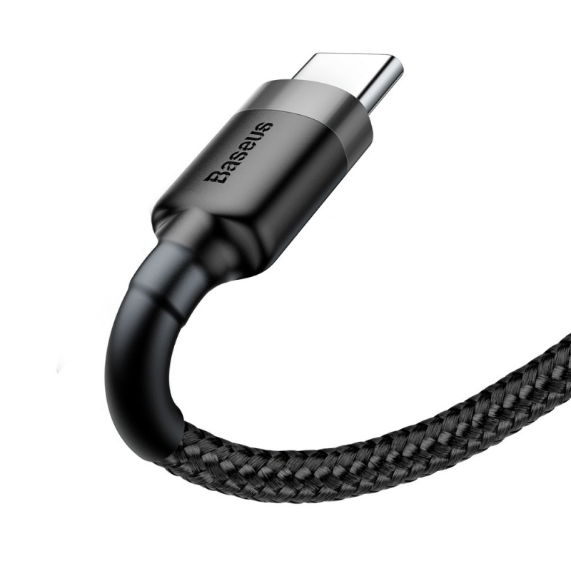 Cablu Date si Incarcare USB-A - USB-C Baseus Cafule, 18W, 3m, Gri CATKLF-UG1 - 18W si transfer de date