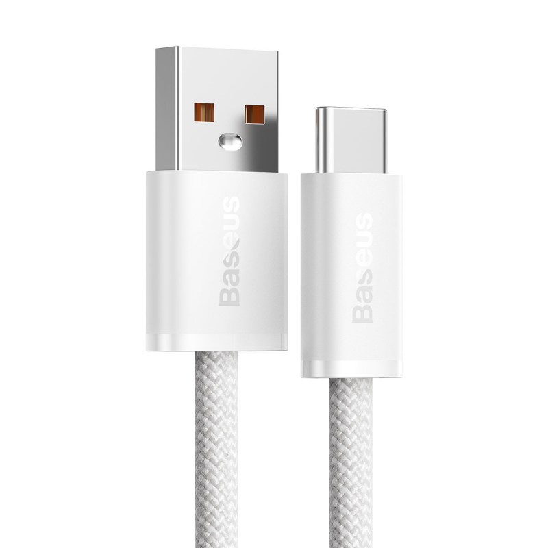 Cablu Date si Incarcare USB-A - USB-C Baseus Dynamic Series, 100W, 2m, Alb CALD000702 - 100W cand ai nevoie de viteza