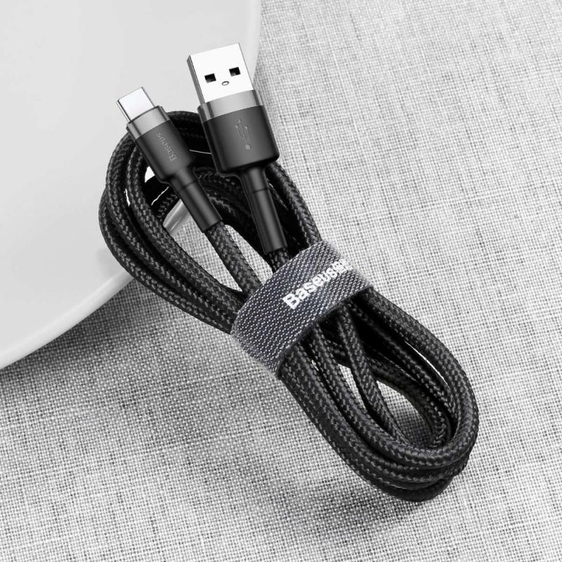 Cablu Date si Incarcare USB-A - USB-C Baseus Cafule, 18W, 3m, Gri CATKLF-UG1 - Rezistenta pe toata lungimea