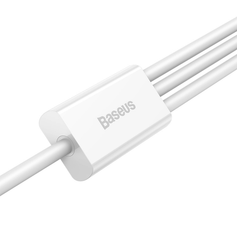 Cablu Incarcare USB-A - Lightning / microUSB / USB-C Baseus Superior 3in1 Series, 20W, 1m, Alb P10320105221-00  - Construit sa reziste la drum