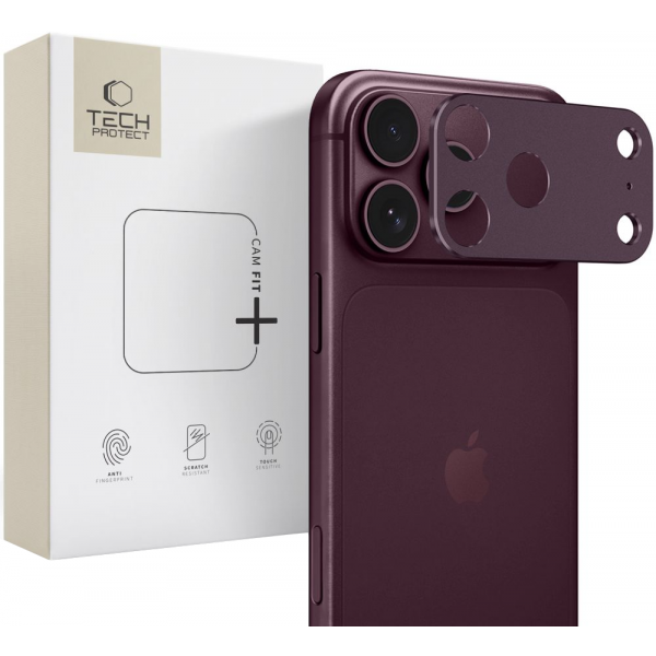 Rama protectie Camera Spate Tech-Protect Camalloy Fit+ pentru Apple iPhone 18 Pro, Aluminiu, Visinie