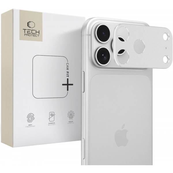 Rama protectie Camera Spate Tech-Protect Camalloy Fit+ pentru Apple iPhone 18 Pro Max, Aluminiu, Argintie