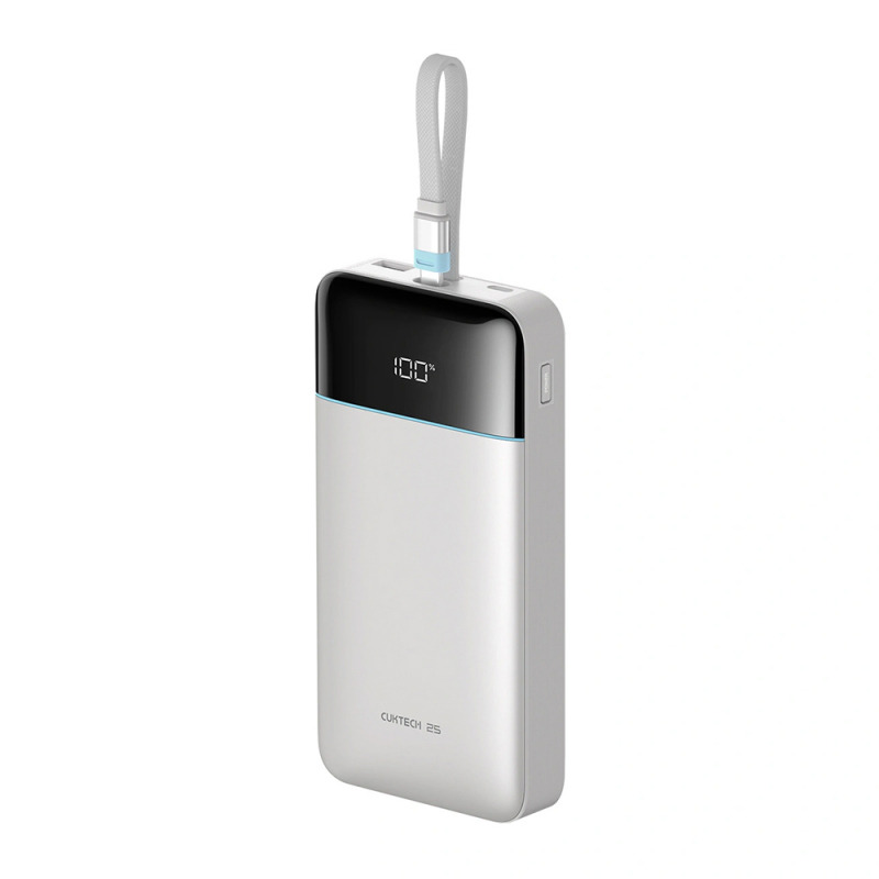 Baterie Externa Cuktech LPB252N, 25000mAh, 120W, QC + PD, 1 x USB-A - 2 x USB-C, Alba