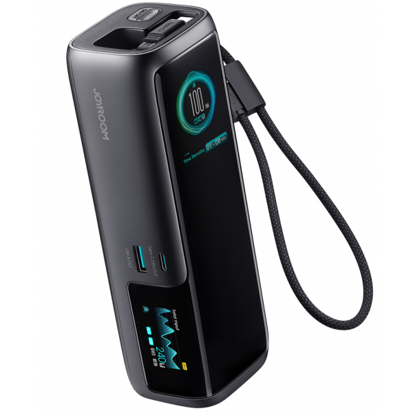 Baterie Externa Joyroom PODIX PR70, 25000mAh, 240W, QC + PD, 1 x USB-A - 3 x USB-C, Neagra
