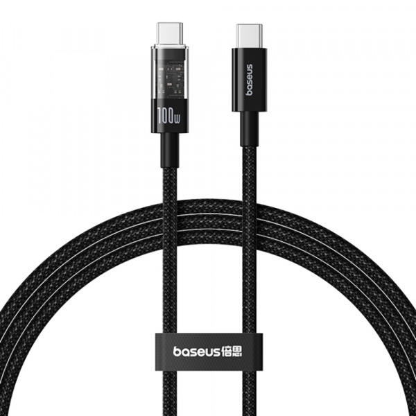 Cablu Date si Incarcare USB-C - USB-C Baseus Gem, 100W, 1m, Negru P10373000111-00