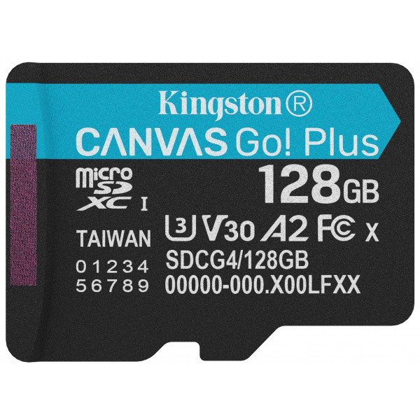 Card Memorie microSDXC Kingston Canvas Go Plus Android A2, 128Gb, Clasa 10 / UHS-1 U3 SDCG4/128GBSP