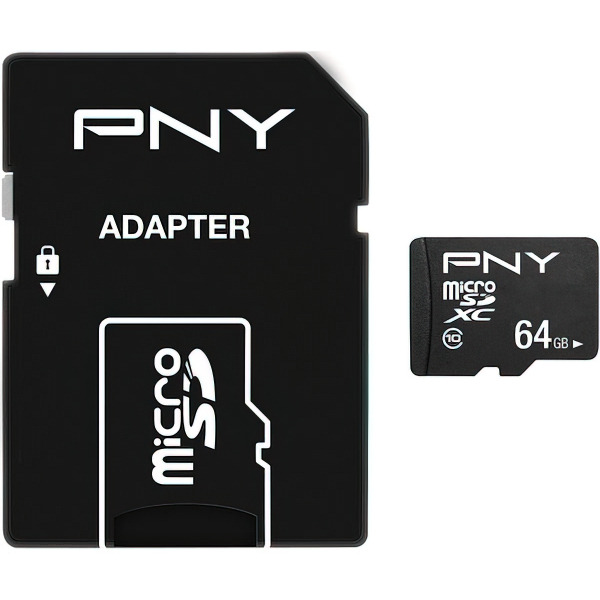 Card Memorie microSDXC PNY Performance Plus, 64Gb, Clasa 10, Cu Adaptor P-SDU64G10PPL-GE