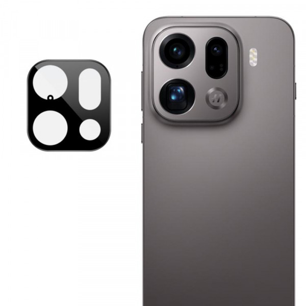 Folie de protectie Camera Spate Techsuit pentru Oppo Find X9 Pro, Sticla Securizata, Neagra