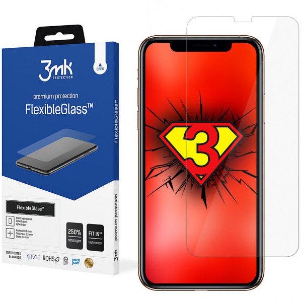 Folie de protectie Ecran 3MK FlexibleGlass pentru Apple iPhone 11 / XR, Sticla Flexibila, Full Glue
