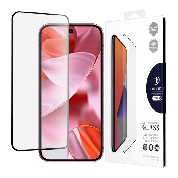 Folie de protectie Ecran DUX DUCIS pentru Google Pixel 9 / 9 Pro, Sticla Securizata, Edge Glue, Neagra