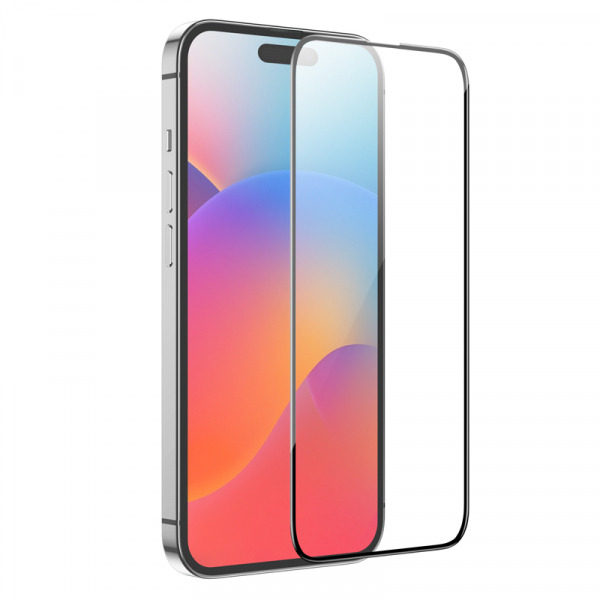 Folie de protectie Ecran HOCO G16 pentru Apple iPhone 15 Pro Max, Sticla Securizata, Full Glue, 5D, Neagra