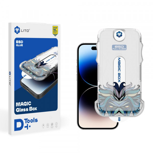 Folie de protectie Ecran Lito Magic Glass Box D+ Tools pentru Apple iPhone 14 Plus / 13 Pro Max, Sticla Securizata, Full Glue