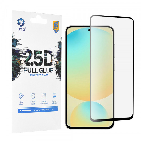 Folie de protectie Ecran Lito pentru Samsung Galaxy S24 FE S721, Sticla Securizata, Full Glue, 2.5D, Neagra