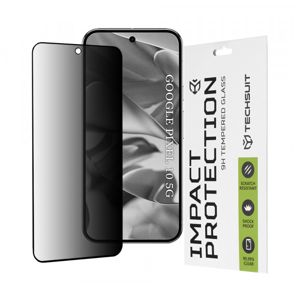 Folie de protectie Ecran Privacy Techsuit pentru Google Pixel 10, Sticla Securizata, Full Glue, 111D