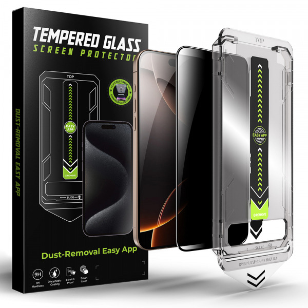 Folie de protectie Ecran Privacy Techsuit TitanGlass pentru Apple 17 Pro Max, Sticla Securizata, Full Glue