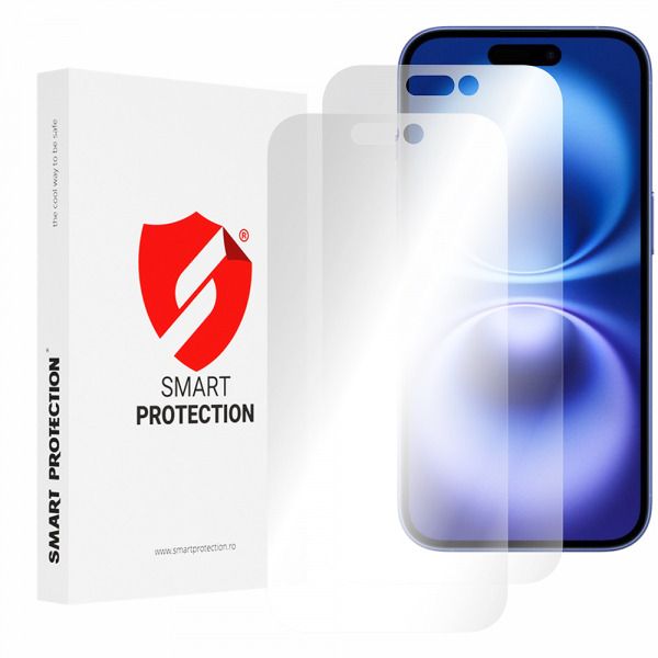 Folie de protectie Ecran Smart Protection Premium Classic pentru Apple iPhone 16, Plastic, Set 2 bucati