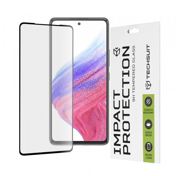 Folie de protectie Ecran Techsuit pentru Samsung Galaxy A53 5G A536, Sticla Securizata, Full Glue, 111D, Neagra