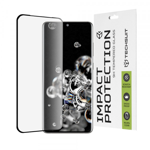 Folie de protectie Ecran Techsuit pentru Samsung Galaxy S20 Ultra 5G G988 / S20 Ultra G988, Sticla Securizata, Full Glue, 111D, Neagra