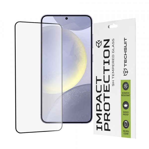Folie de protectie Ecran Techsuit pentru Samsung Galaxy S25+ S936 / S24+ S926, Sticla Securizata, Full Glue, 111D, Neagra