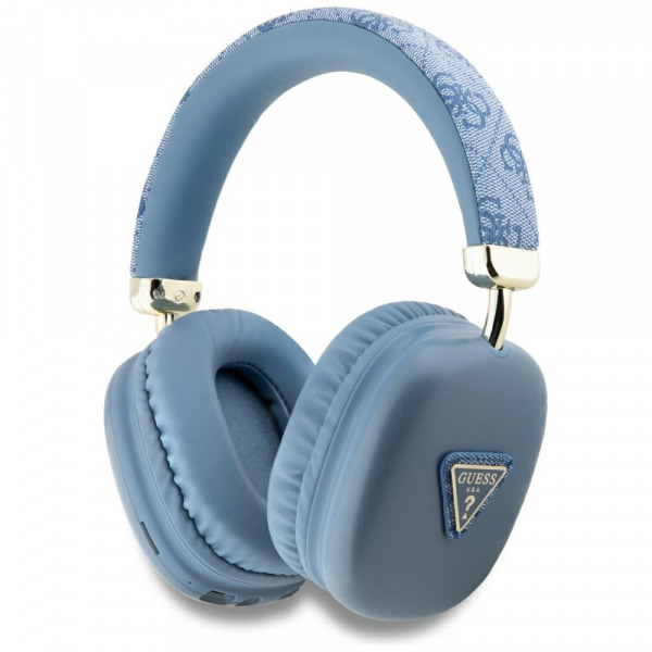 Handsfree Bluetooth Guess 4G Gold Triangle Logo, A2DP, Albastru