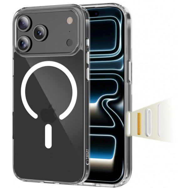 Husa MagSafe pentru Apple iPhone 18 Pro / 17 Pro, Tech-Protect, Flexair Hybrid CC, Transparenta