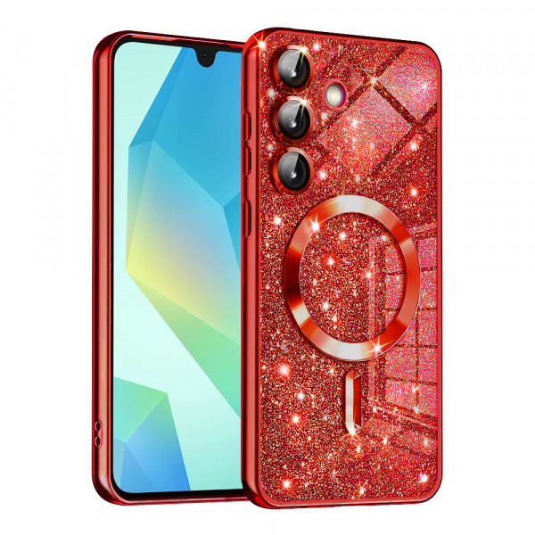 Husa MagSafe pentru Samsung Galaxy A16 5G A166 / A16 4G A165, Techsuit, Luxury Glitter, Rosie