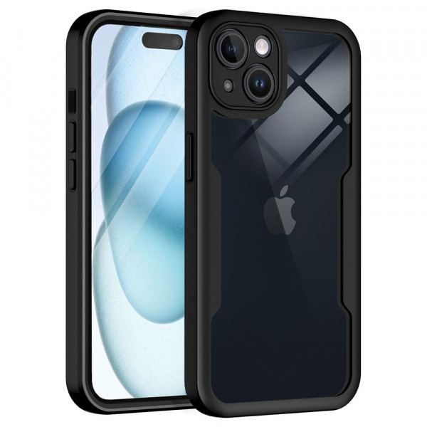 Husa pentru Apple iPhone 15, Techsuit, ColorVerse 360, Neagra