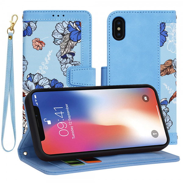 Husa pentru Apple iPhone XS / X, Techsuit, FlipCraft, Bleu