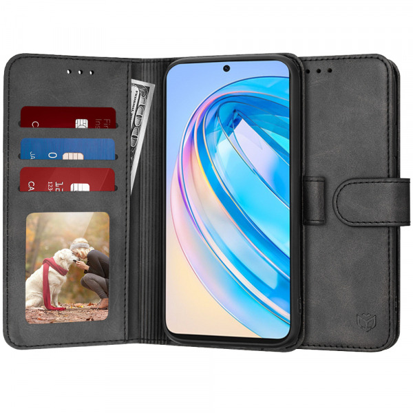 Husa pentru Honor X8a, Techsuit, Diary Book, Neagra
