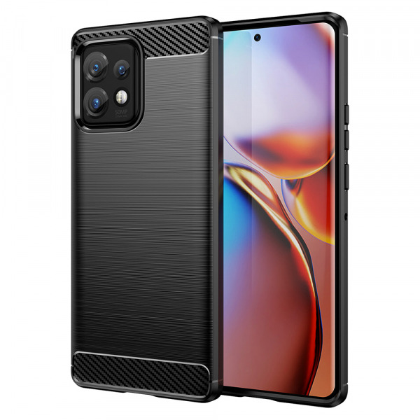 Husa pentru Motorola Edge 40 Pro, Techsuit, Carbon, Neagra