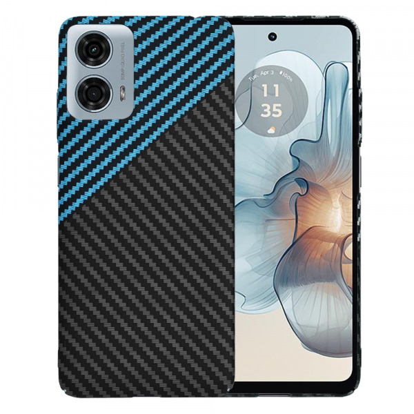 Husa pentru Motorola Moto G24 Power, Techsuit, Carbonite FiberShell, Neagra Bleu