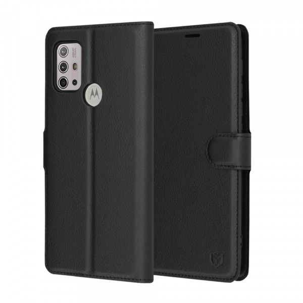 Husa pentru Motorola Moto G30 / G20 / G10, Techsuit, Leather Folio, Neagra
