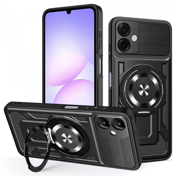 Husa pentru Samsung Galaxy A07 4G A075, Techsuit, RuggedCam, Neagra
