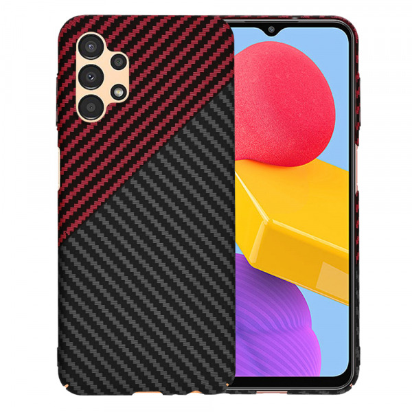 Husa pentru Samsung Galaxy A13 A135, Techsuit, Carbonite FiberShell, Neagra Rosie