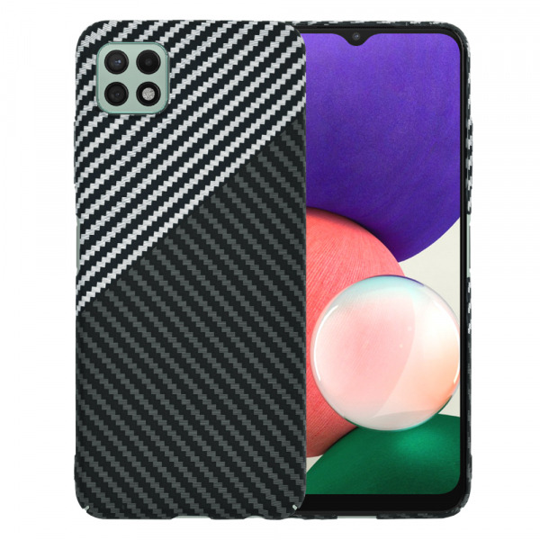 Husa pentru Samsung Galaxy A22 5G A226, Techsuit, Carbonite FiberShell, Neagra Gri
