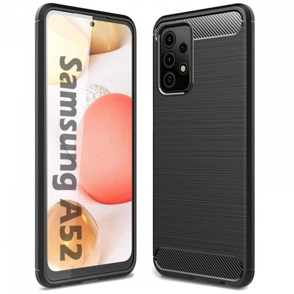 Husa pentru Samsung Galaxy A52s 5G A528 / A52 5G A526 / A52 A525, OEM, Carbon, Neagra