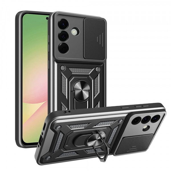 Husa pentru Samsung Galaxy A56 A566, Techsuit, CamShield, Neagra
