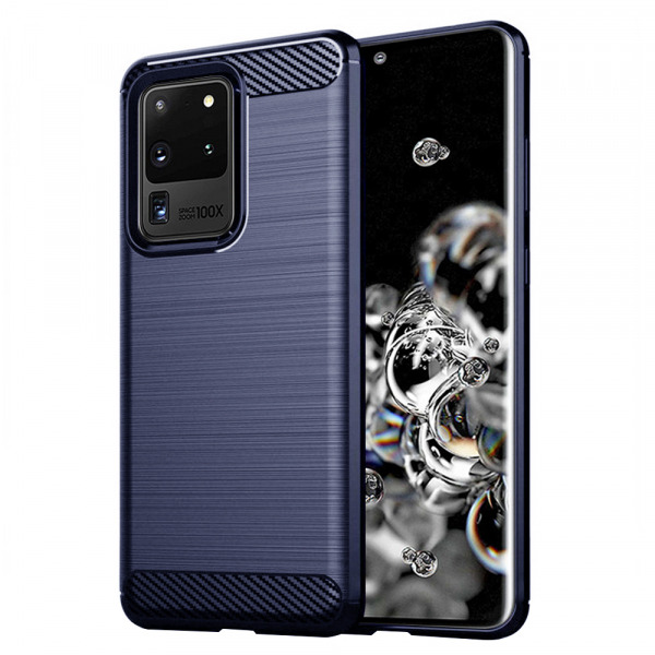 Husa pentru Samsung Galaxy S20 Ultra 5G G988 / S20 Ultra G988, Techsuit, Carbon, Albastra
