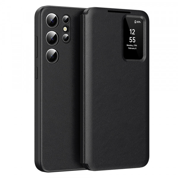 Husa pentru Samsung Galaxy S22 Ultra 5G S908, Techsuit, SmartView, Neagra