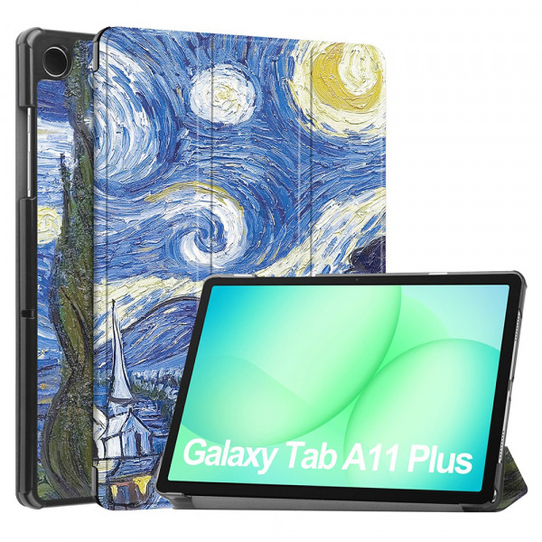 Husa pentru Samsung Galaxy Tab A11+ / Tab A9+, Techsuit, FoldPro Starry Night, Multicolor