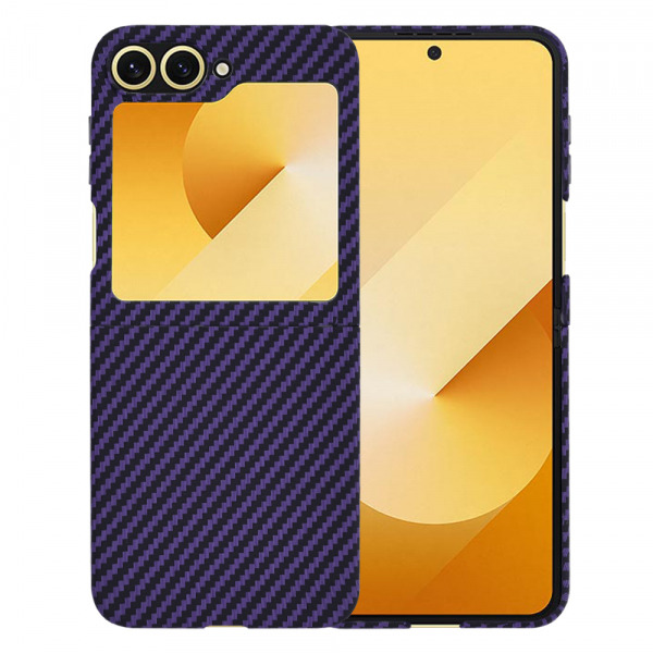 Husa pentru Samsung Galaxy Z Flip7 FE F761 / Z Flip6 F741, Techsuit, Carbonite FiberShell, Mov
