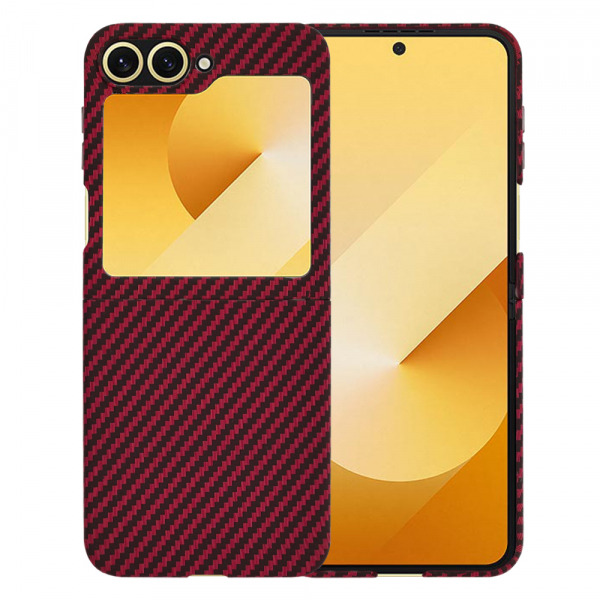 Husa pentru Samsung Galaxy Z Flip7 FE F761 / Z Flip6 F741, Techsuit, Carbonite FiberShell, Rosie