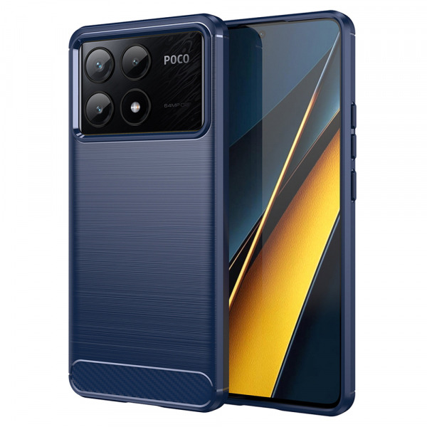 Husa pentru Xiaomi Poco X6 Pro, Techsuit, Carbon, Albastra