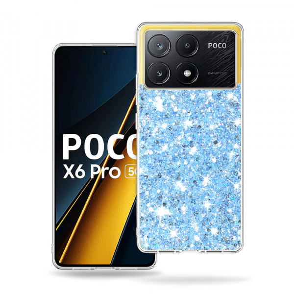 Husa pentru Xiaomi Poco X6 Pro, Techsuit, Sparkly Glitter, Bleu