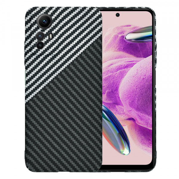Husa pentru Xiaomi Redmi Note 12S, Techsuit, Carbonite FiberShell, Neagra Gri