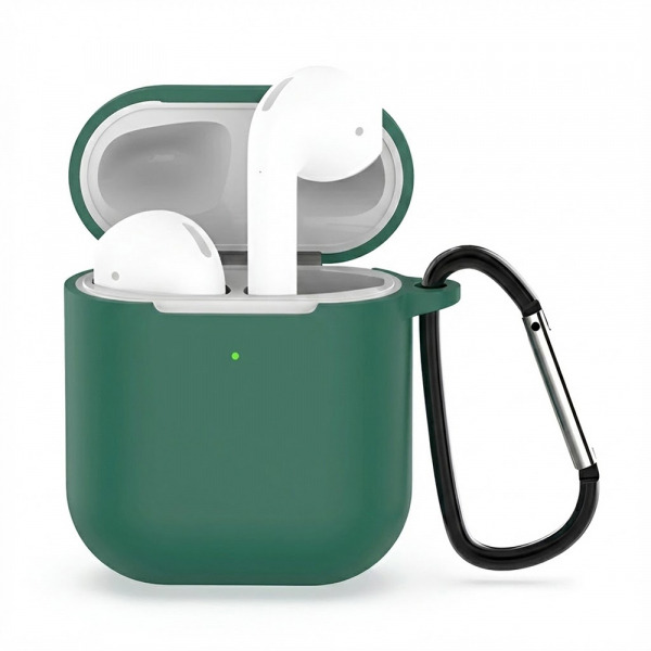 Husa Techsuit Silicone pentru Apple AirPods Gen 1 / Gen 2, Verde Inchis