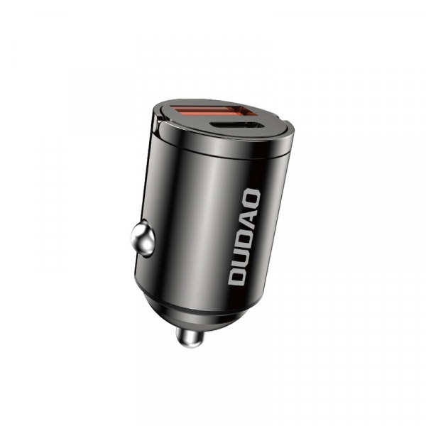 Incarcator Auto Dudao R3MAX, 48W, 3A, 1 x USB-A - 1 x USB-C, Negru